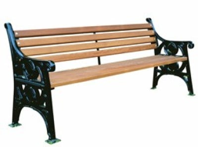 Heritage Seat with Backrest Cast Iron with Timber Slats