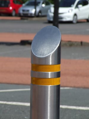 Mitre Top High Vis Stainless Steel Bollard