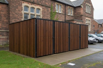 SS bin store with wood Cladding