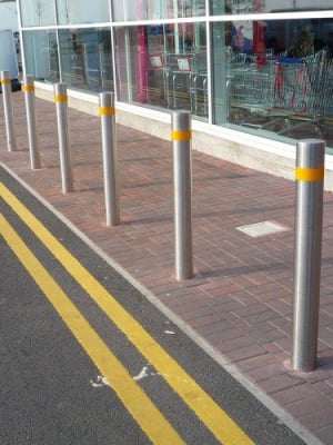 Flat Top High Vis Stainless Steel Bollard